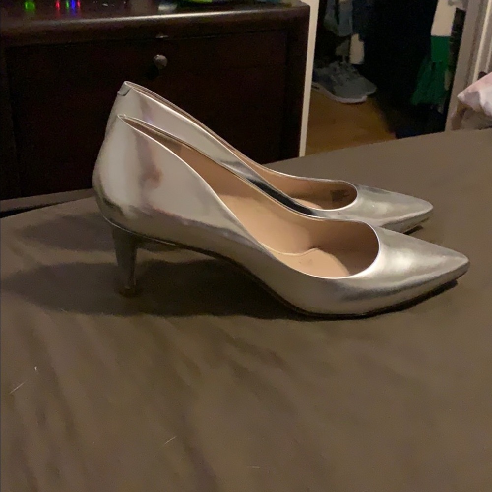Silver Banana Republic kitten heels